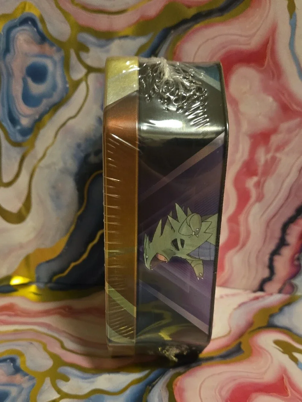 Pokemon Gold Slaking Tin with Featured Card